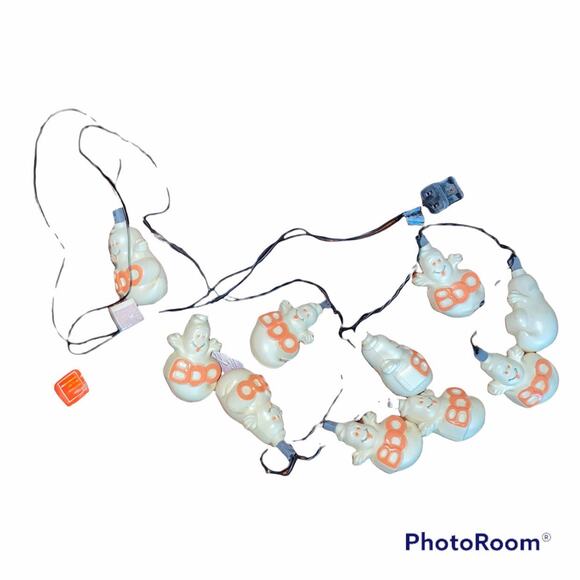 Vintage Halloween Ghost Boo indoor lights string of 10 - Blow mold inspired - Picture 1 of 4
